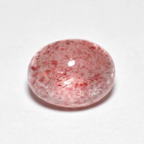 Cuarzo Fresa Rosado claro medio natural de 2.77 ct, Corte Óvalo, Transparente