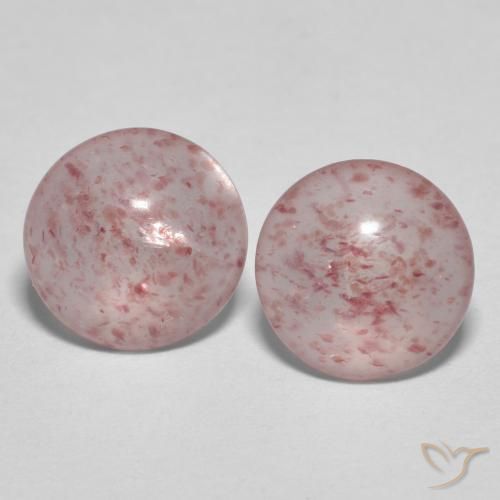 1.48ctw Natural Rosado cálido claro Cuarzo fresa, Redondo, Transparente