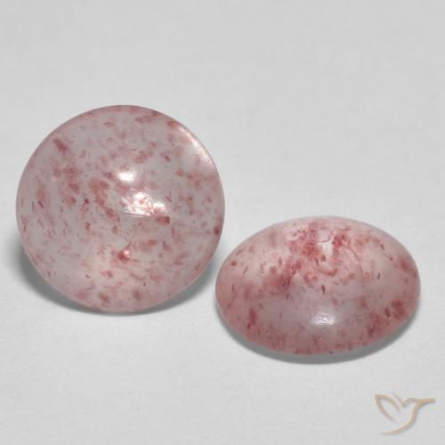 Gemas de Cuarzo fresa Rosado cálido claro natural de 1.48 ct, Redondo, Transparente