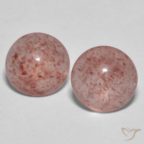 1.92ctw Natural Rosado rosa intenso Cuarzo fresa, Redondo, Transparente