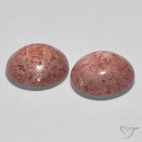 Gemas de Cuarzo fresa Rosado rosa intenso natural de 1.92 ct, Redondo, Transparente