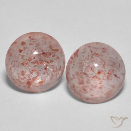 2.06ctw Natural Rosado terroso Cuarzo fresa, Redondo, Transparente