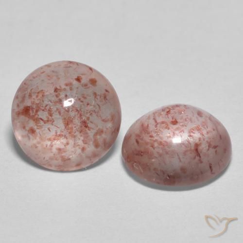Gemas de Cuarzo fresa Rosado terroso natural de 2.06 ct, Redondo, Transparente