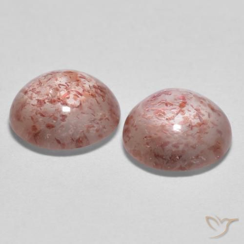 Gemas de Cuarzo fresa Rosado terroso natural de 2.06 ct, Redondo, Transparente