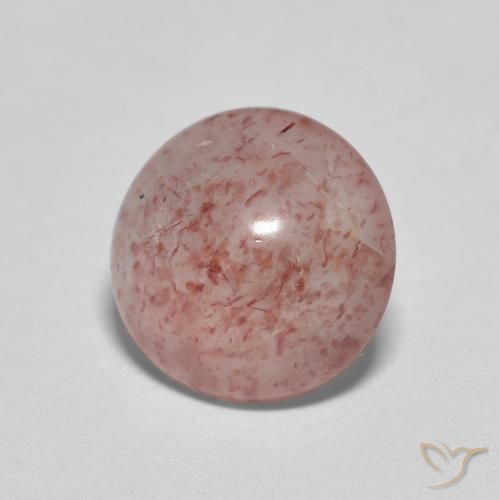 Cuarzo fresa Rosado medio natural de 2.46 ct, Redondo, Transparente