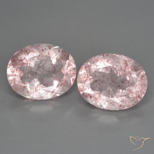 4.88ctw Natural Rosado claro medio cuarzo fresa, Ovalada, Transparente