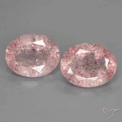 4.80ctw Natural Rosa rosado cuarzo fresa, Ovalada, Transparente