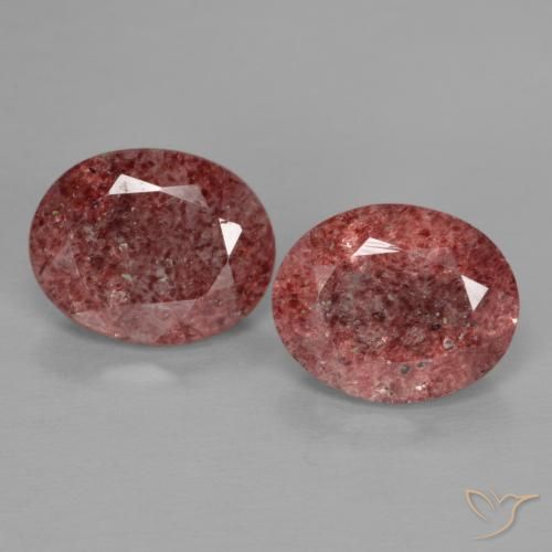 4.70ctw Natural Rosa oscuro cuarzo fresa, Ovalada, Transparente