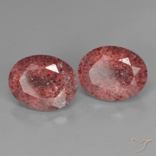 Gemas de Cuarzo fresa Rosado medio natural de 5.26 ct, Ovalada, Transparente