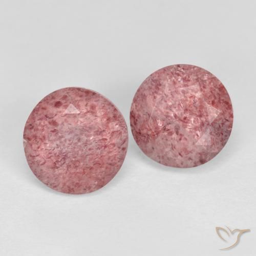 2.60ctw Natural Rosado claro Cuarzo fresa, Redondo, Translúcido