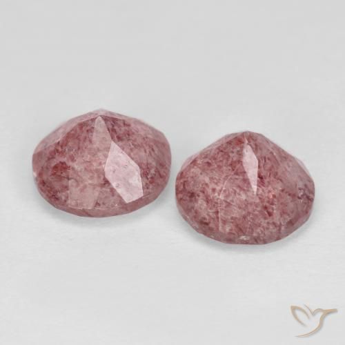 Gemas de Cuarzo fresa Rosado claro natural de 2.60 ct, Redondo, Translúcido