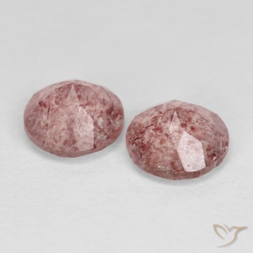 Gemas de Cuarzo fresa Rosado claro natural de 2.34 ct, Redondo, Transparente
