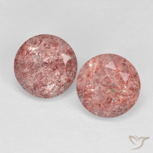 2.71ctw Natural Rosado claro Cuarzo fresa, Redondo, Transparente