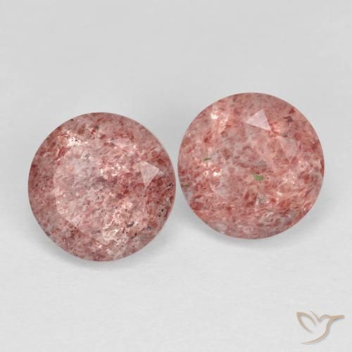 Gemas de Cuarzo fresa Rosado claro natural de 2.71 ct, Redondo, Transparente