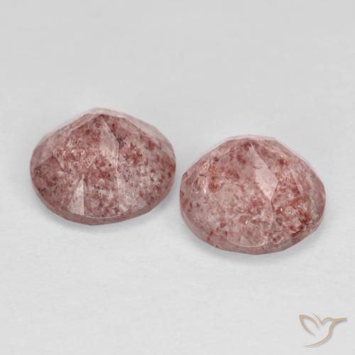 Gemas de Cuarzo fresa Rosado claro natural de 2.71 ct, Redondo, Transparente