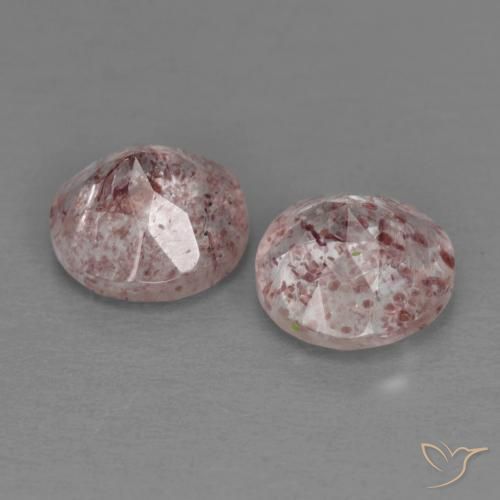 Gemas de Cuarzo fresa Rosado claro natural de 2.66 ct, Redondo, Transparente