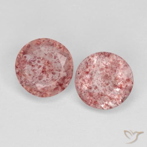 2.23ctw Natural Rosa oscuro Cuarzo fresa, Redondo, Transparente