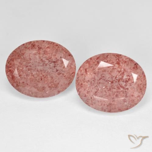 9.62ctw Natural Rosa rosado cuarzo fresa, Ovalada, Translúcido