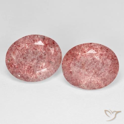 8.37ctw Natural Rosa rosado cuarzo fresa, Ovalada, Transparente
