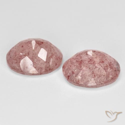 Gemas de Cuarzo fresa Rosado claro natural de 9.13 ct, Ovalada, Transparente