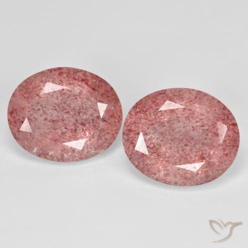9.14ctw Natural Rosado claro cuarzo fresa, Ovalada, Transparente