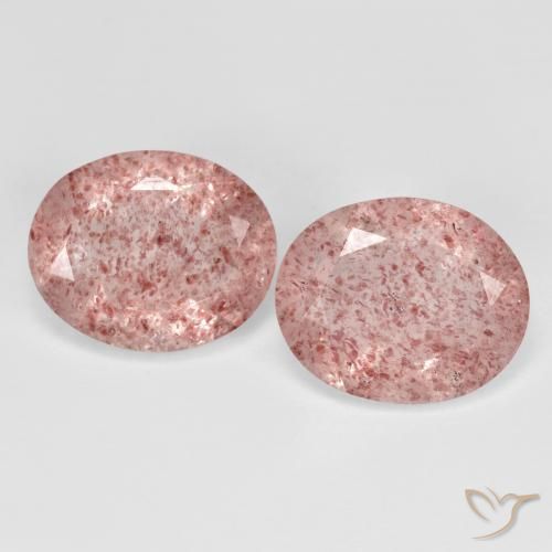 7.30ctw Natural Rosado claro cuarzo fresa, Ovalada, Transparente