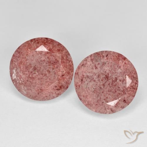 7.24ctw Natural Rosa rosado Cuarzo fresa, Redondo, Transparente