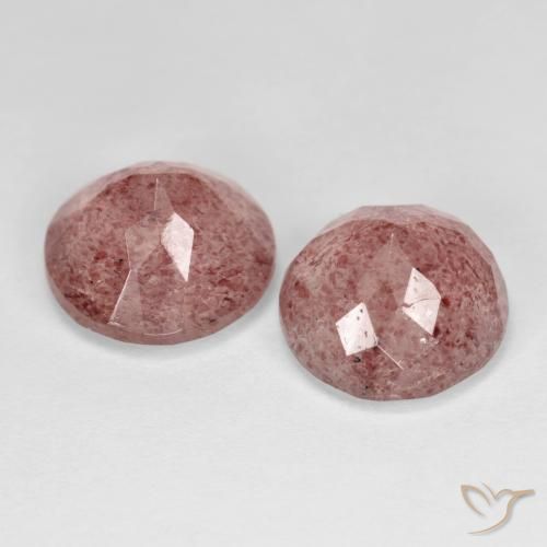 Gemas de Cuarzo fresa Rosa rosado natural de 7.24 ct, Redondo, Transparente