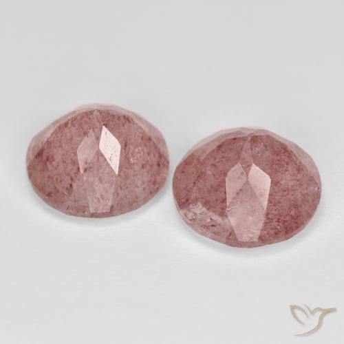 Gemas de Cuarzo fresa Tono rosado natural de 6.94 ct, Redondo, Transparente