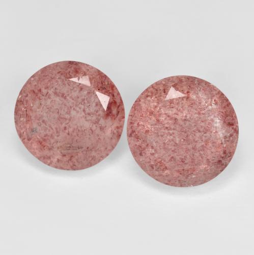 7.82ctw Natural Rosa rosado cuarzo fresa, Redondo, Translúcido
