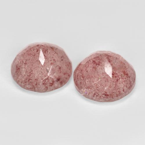 Gemas de Cuarzo fresa Rosa rosado natural de 7.82 ct, Redondo, Translúcido