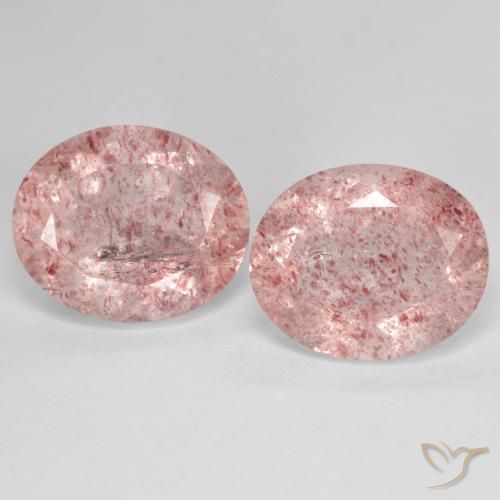 8.77ctw Natural Rosado medio cuarzo fresa, Ovalada, Transparente