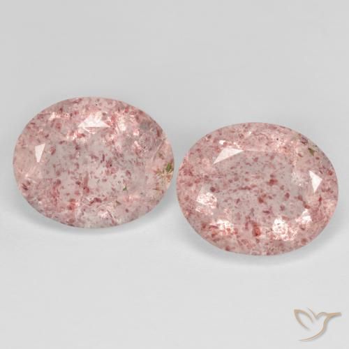 8.06ctw Natural Rosado medio cuarzo fresa, Ovalada, Transparente