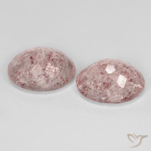 Gemas de Cuarzo fresa Rosado medio natural de 8.06 ct, Ovalada, Transparente