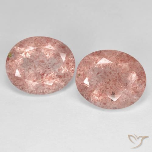 8.08ctw Natural Rosado medio cuarzo fresa, Ovalada, Transparente