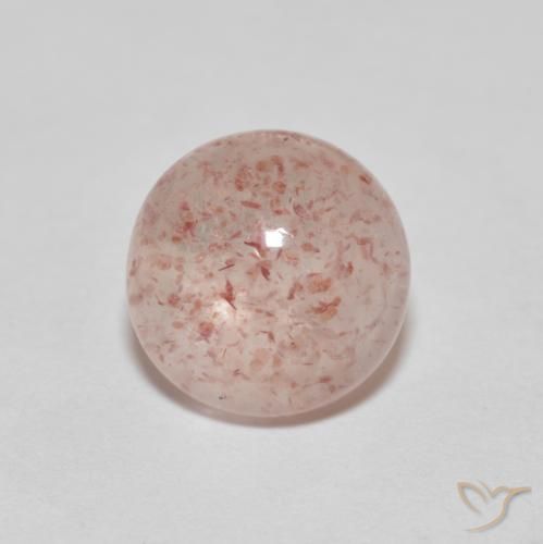 2.49ct Natural Rojo medio Cuarzo fresa, Redondo, Transparente