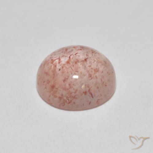 Cuarzo fresa Rojo medio natural de 2.49 ct, Redondo, Transparente