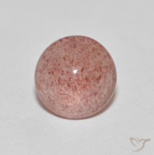 2.47ct Natural Rojo medio cuarzo fresa, Redondo, Translúcido