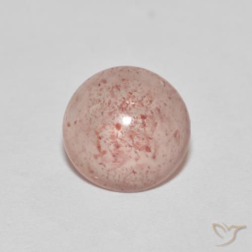 2.15ct Natural Naranja rojizo pálido cuarzo fresa, Redondo, Transparente