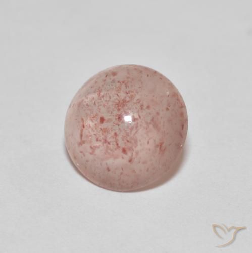 Cuarzo fresa Naranja rojizo pálido natural de 2.15 ct, Redondo, Transparente