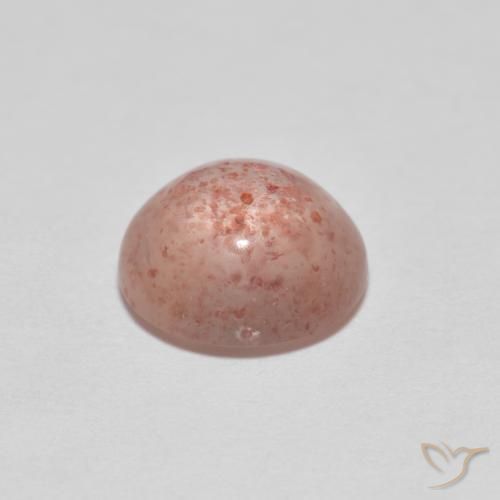 Cuarzo fresa Naranja rojizo pálido natural de 2.15 ct, Redondo, Transparente