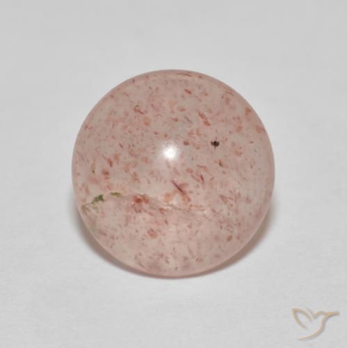 2.74ct Natural Naranja rojizo pálido cuarzo fresa, Redondo, Transparente