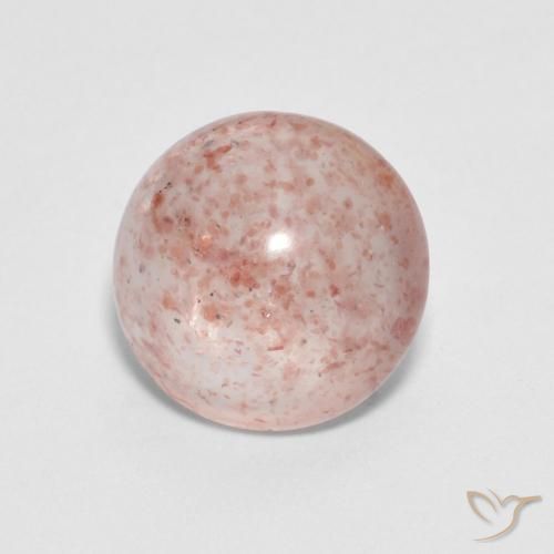 Cuarzo fresa Naranja durazno natural de 2.20 ct, Redondo, Transparente