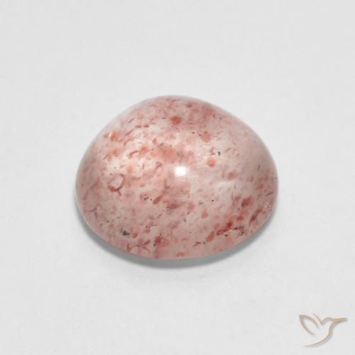 Cuarzo fresa Naranja durazno natural de 2.20 ct, Redondo, Transparente