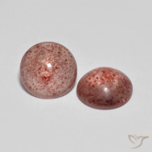 Gemas de Cuarzo fresa Rosado medio natural de 4.20 ct, Redondo, Transparente