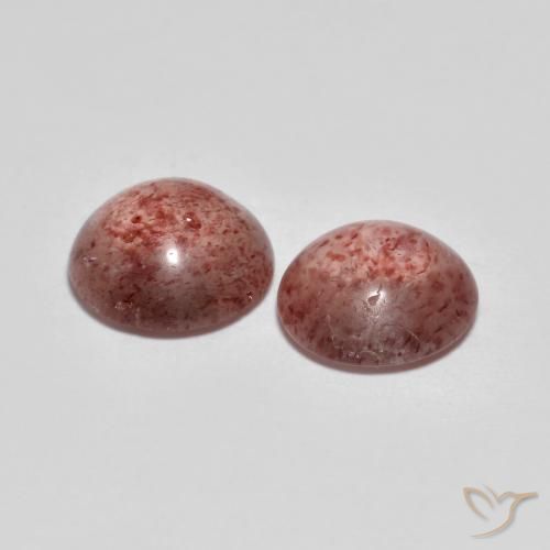 Gemas de Cuarzo fresa Rosado medio natural de 4.20 ct, Redondo, Transparente
