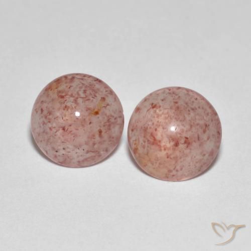 4.32ctw Natural Rojo mariquita cuarzo fresa, Redondo, Transparente