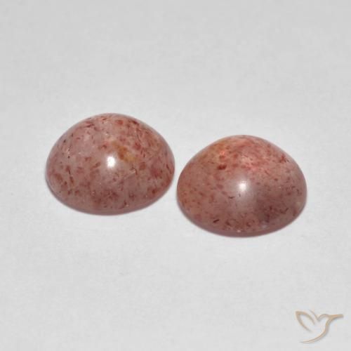 Gemas de Cuarzo fresa Rojo mariquita natural de 4.32 ct, Redondo, Transparente
