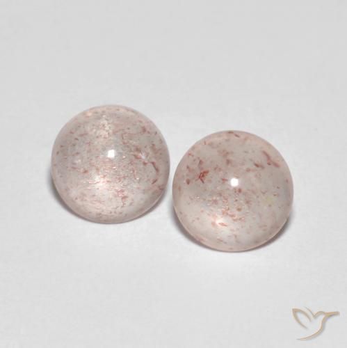 2.04ctw Natural Rosado flamingo Cuarzo fresa, Redondo, Transparente
