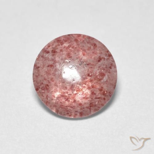 Cuarzo fresa Rosado claro natural de 1.15 ct, Redondo, Transparente